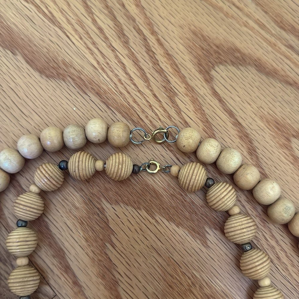 Vintage Wooden Bead Necklaces - Picture 3 of 5